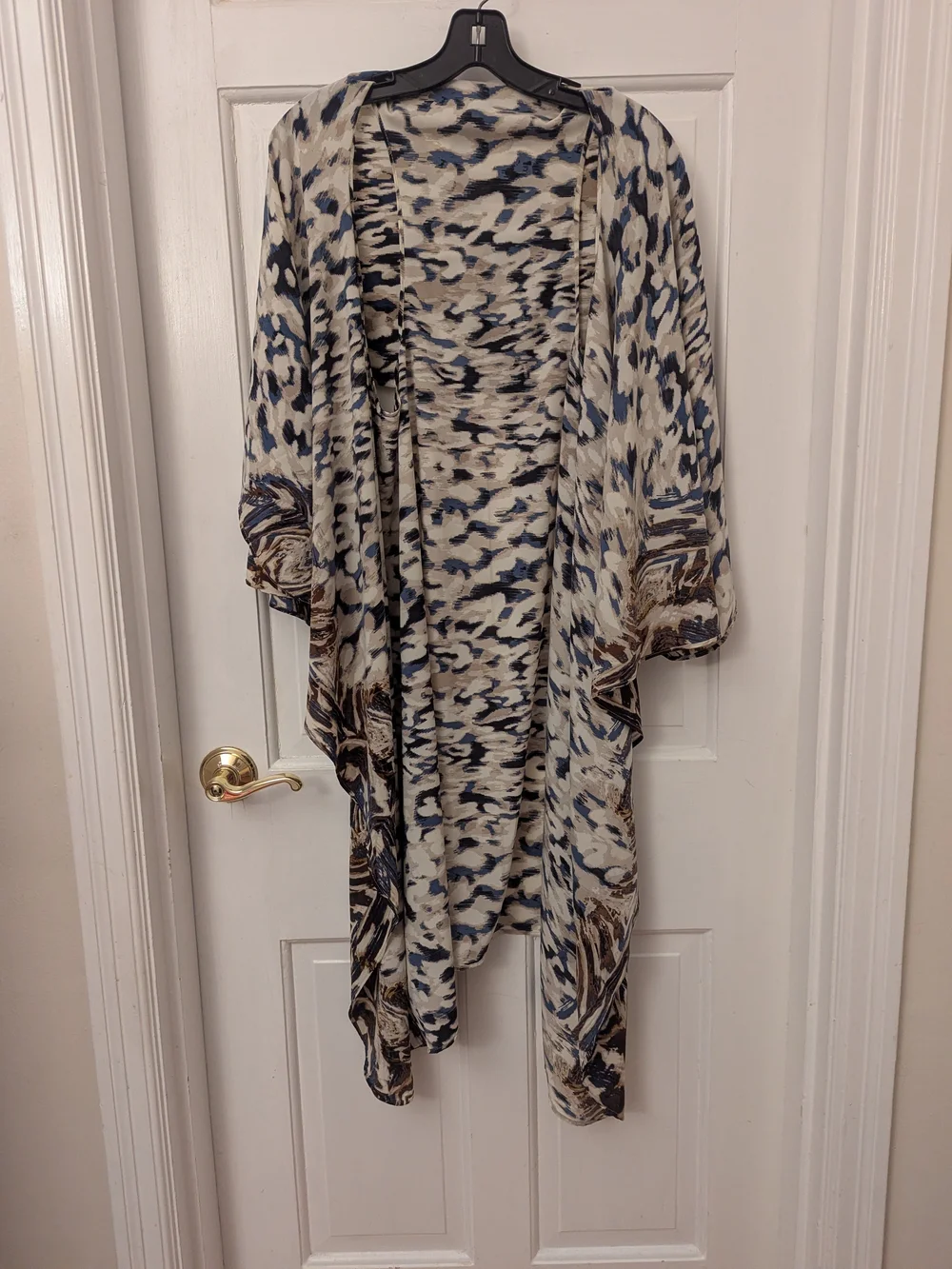 Neutral Animal Print Draped Throw Scarf From byVINNIK